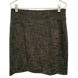 Gray Black Mini Pencil Skirt Back Slit Size 12 Viscose Lycra Blend